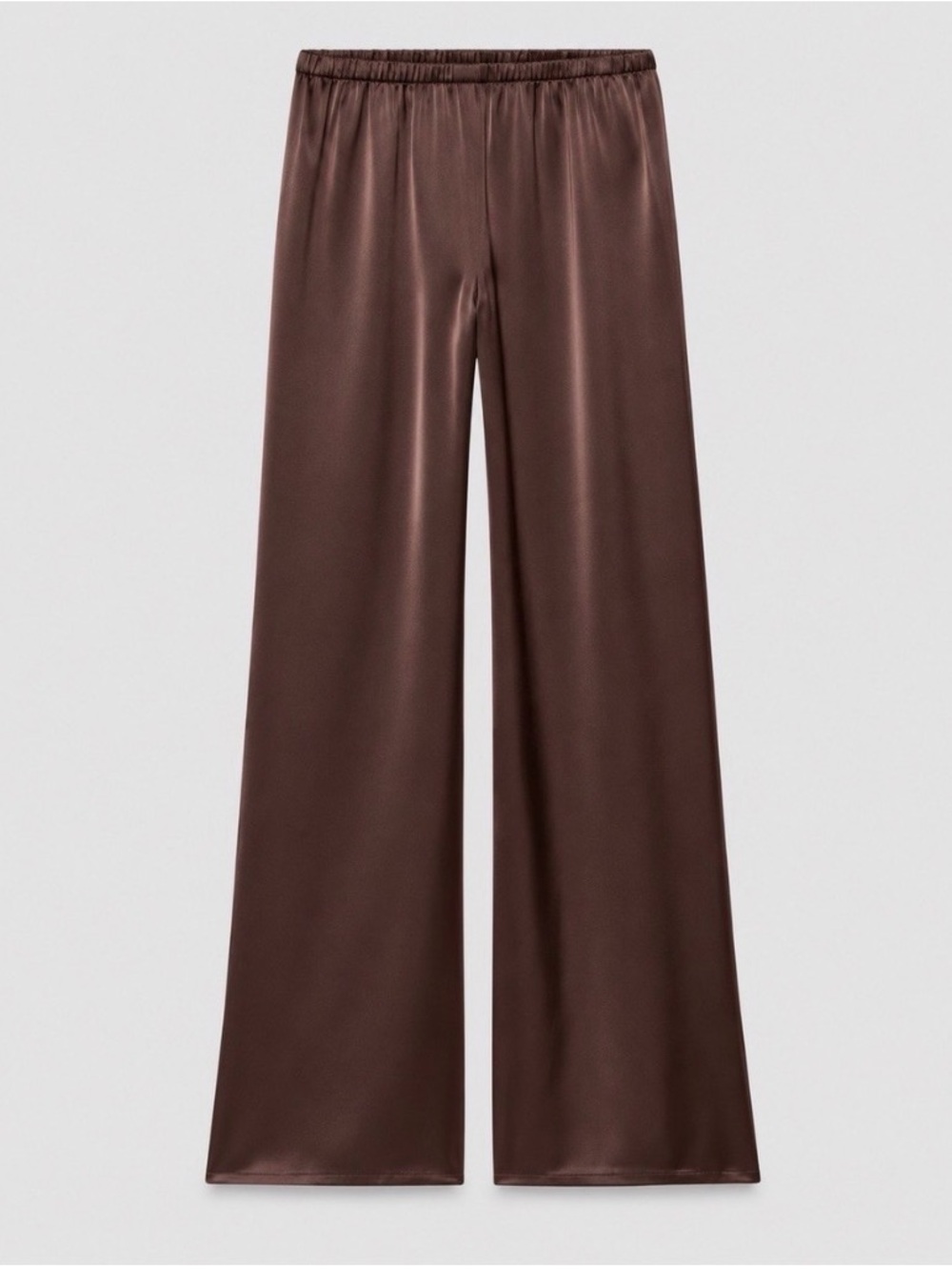 Aritzia Satin Wide-Leg Pants — Chocolate Brown